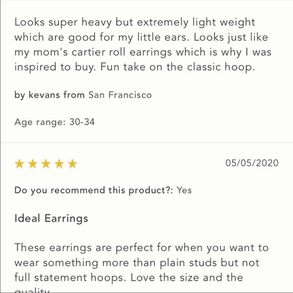 New! Anthro Lauryn Gold Hoop Earrings - Picture 6 of 6